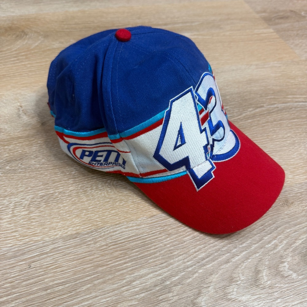 Vintage NASCAR Richard Petty 43 Petty Enterprises Hat Blue Red Adjustable Cap